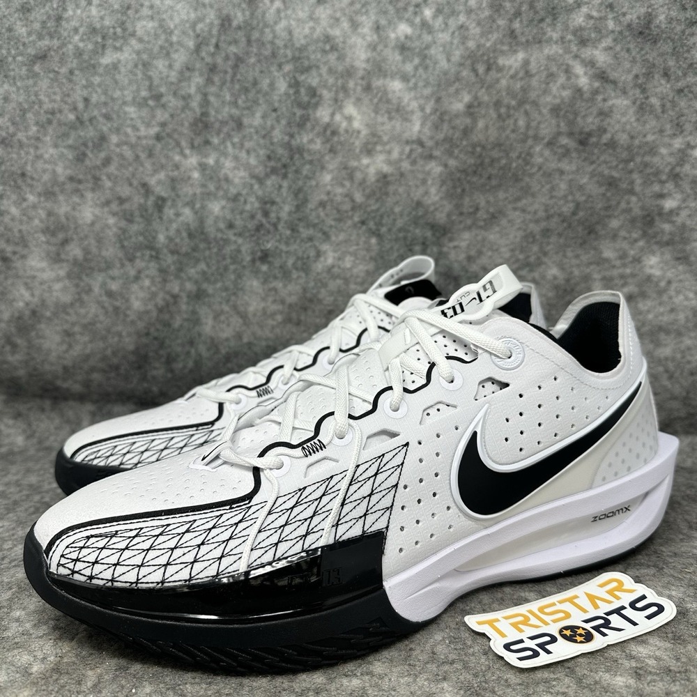 Nike Air Zoom GT Cut 3 TB Basketball Shoes Mens Size 10 White Black HJ7022-101